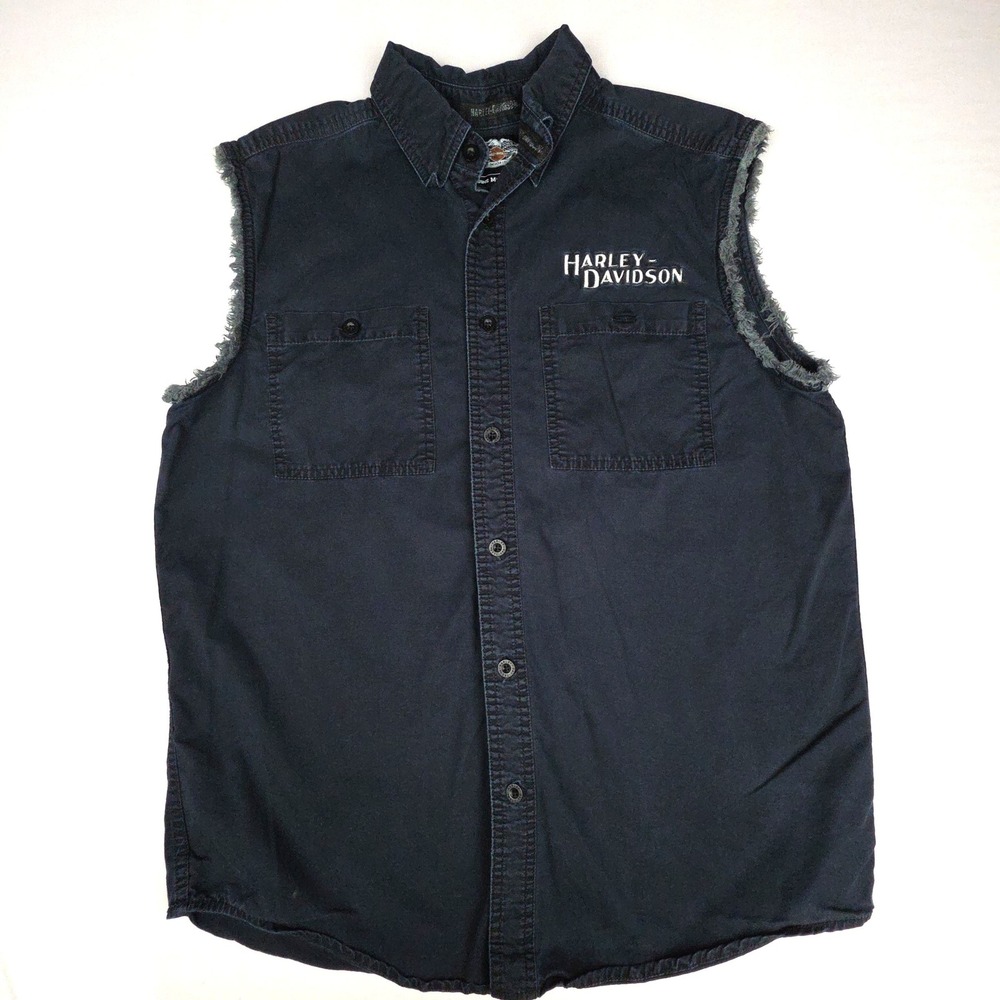 Harley Davidson Genuine MotorClothes Sleeveless Shirt Mens Medium Black Moto